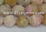 CNG7302 15.5 inches 10mm faceted nuggets pink opal gemstone beads