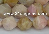 CNG7303 15.5 inches 12mm faceted nuggets pink opal gemstone beads