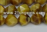 CNG7307 15.5 inches 10mm faceted nuggets golden tiger eye beads