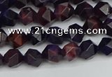 CNG7315 15.5 inches 6mm faceted nuggets purple tiger eye beads