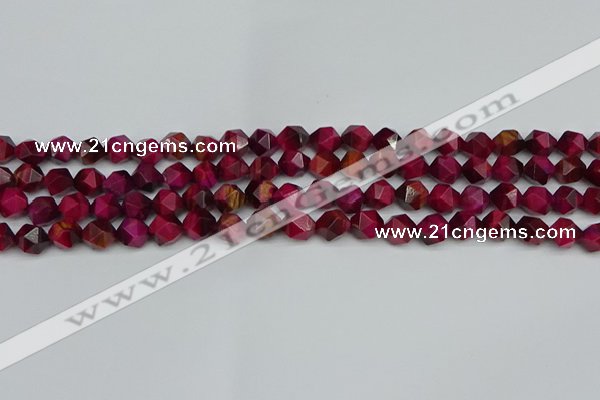 CNG7320 15.5 inches 6mm faceted nuggets red tiger eye beads