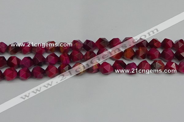 CNG7323 15.5 inches 12mm faceted nuggets red tiger eye beads