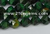 CNG7325 15.5 inches 6mm faceted nuggets green tiger eye beads