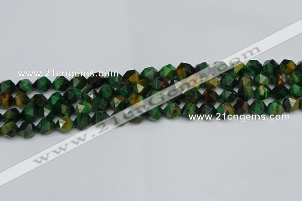 CNG7326 15.5 inches 8mm faceted nuggets green tiger eye beads