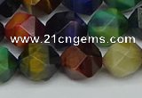 CNG7333 15.5 inches 12mm faceted nuggets mixed tiger eye beads