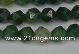 CNG7336 15.5 inches 8mm faceted nuggets moss agate beads