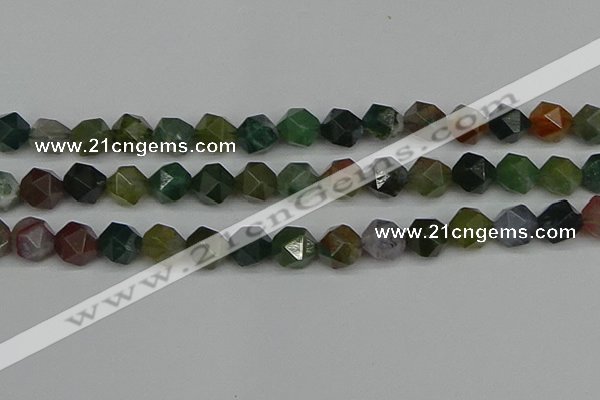 CNG7343 15.5 inches 12mm faceted nuggets Indian agate beads