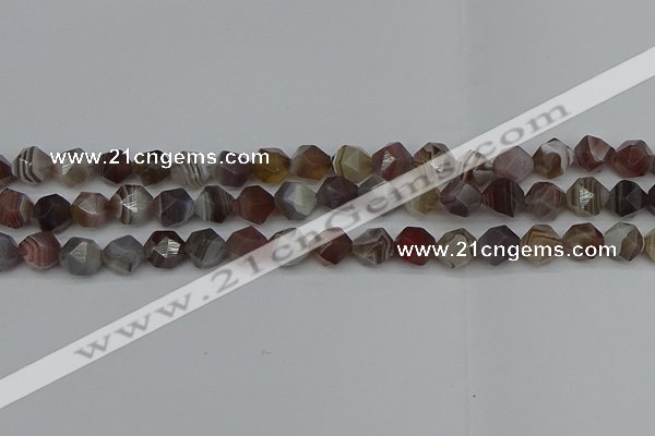 CNG7346 15.5 inches 8mm faceted nuggets botswana agate beads