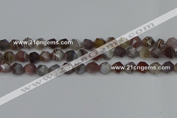 CNG7347 15.5 inches 10mm faceted nuggets botswana agate beads