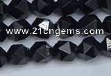 CNG7351 15.5 inches 8mm faceted nuggets Black agate beads