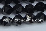 CNG7353 15.5 inches 12mm faceted nuggets Black agate beads