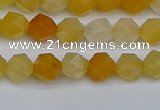 CNG7355 15.5 inches 6mm faceted nuggets yellow jade beads