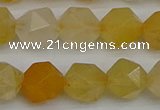 CNG7357 15.5 inches 10mm faceted nuggets yellow jade beads