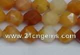 CNG7360 15.5 inches 6mm faceted nuggets yellow jade beads