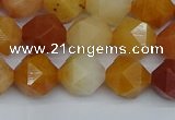 CNG7361 15.5 inches 8mm faceted nuggets yellow jade beads