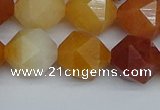 CNG7363 15.5 inches 12mm faceted nuggets yellow jade beads