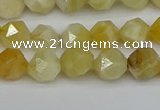 CNG7365 15.5 inches 6mm faceted nuggets yellow opal beads