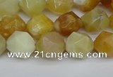 CNG7366 15.5 inches 8mm faceted nuggets yellow opal beads