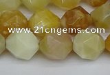 CNG7367 15.5 inches 10mm faceted nuggets yellow opal beads