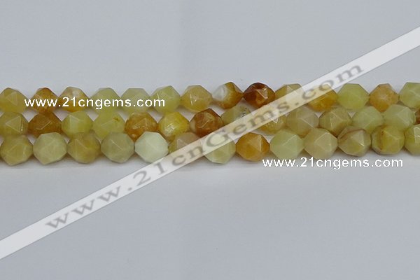 CNG7367 15.5 inches 10mm faceted nuggets yellow opal beads