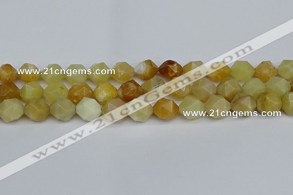 CNG7368 15.5 inches 12mm faceted nuggets yellow opal beads