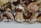 CNG7382 15.5 inches 10mm faceted nuggets zebra jasper beads