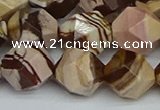 CNG7383 15.5 inches 12mm faceted nuggets zebra jasper beads