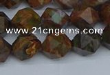 CNG7391 15.5 inches 8mm faceted nuggets green opal beads