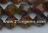 CNG7392 15.5 inches 10mm faceted nuggets green opal beads