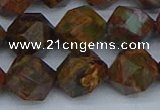 CNG7393 15.5 inches 12mm faceted nuggets green opal beads