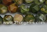 CNG7396 15.5 inches 8mm faceted nuggets rhyolite gemstone beads