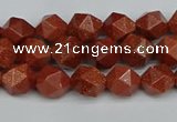 CNG7400 15.5 inches 6mm faceted nuggets goldstone beads