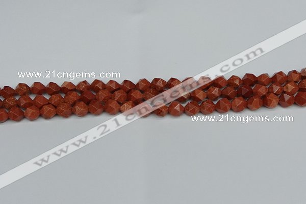 CNG7400 15.5 inches 6mm faceted nuggets goldstone beads