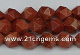 CNG7401 15.5 inches 8mm faceted nuggets goldstone beads