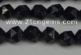 CNG7406 15.5 inches 8mm faceted nuggets blue goldstone beads