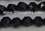 CNG7407 15.5 inches 10mm faceted nuggets blue goldstone beads