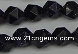 CNG7408 15.5 inches 12mm faceted nuggets blue goldstone beads