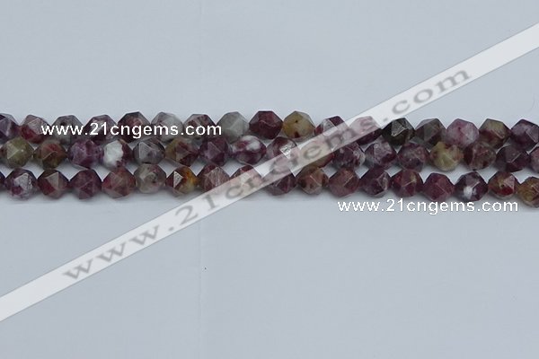 CNG7410 15.5 inches 6mm faceted nuggets tourmaline beads