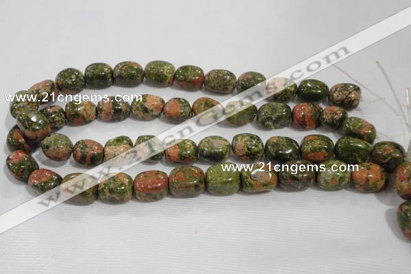 CNG742 15.5 inches 15*18mm nuggets unakite beads wholesale
