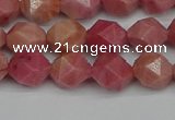 CNG7421 15.5 inches 8mm faceted nuggets rhodochrosite beads