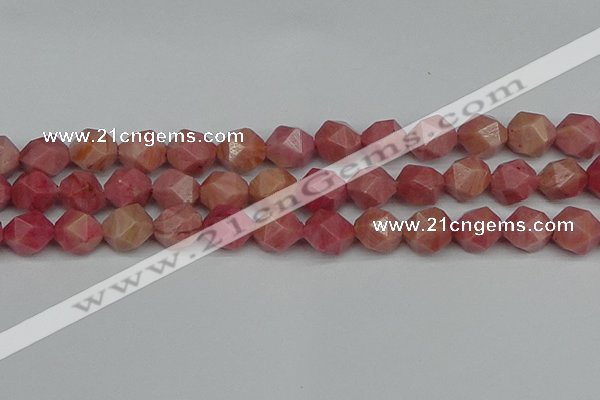 CNG7423 15.5 inches 12mm faceted nuggets rhodochrosite beads