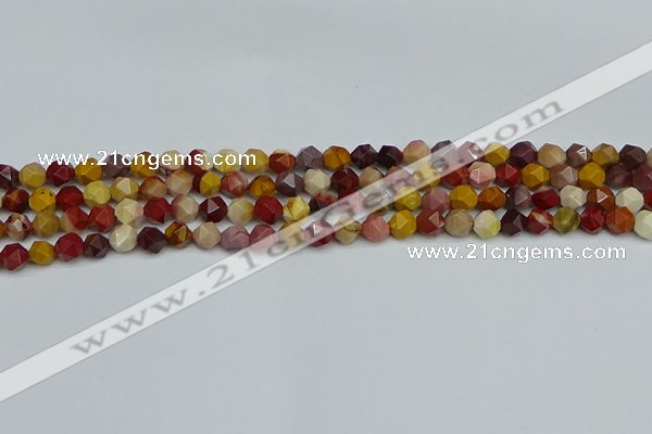 CNG7425 15.5 inches 6mm faceted nuggets mookaite beads