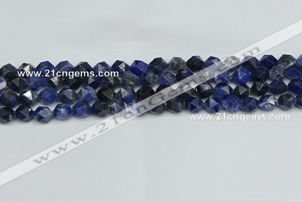 CNG7436 15.5 inches 8mm faceted nuggets sodalite gemstone beads