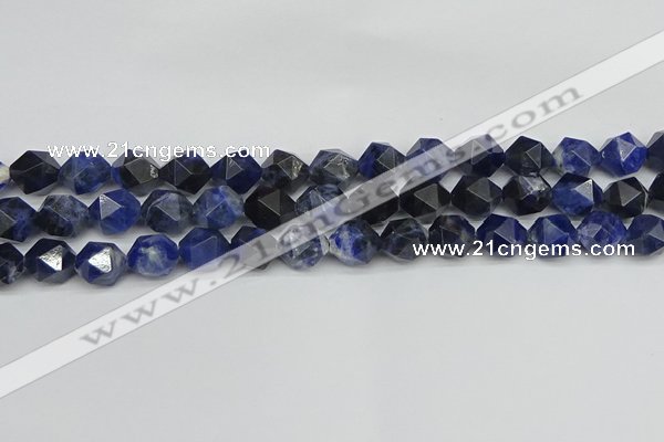 CNG7437 15.5 inches 10mm faceted nuggets sodalite gemstone beads
