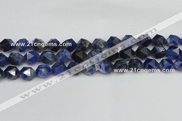 CNG7438 15.5 inches 12mm faceted nuggets sodalite gemstone beads