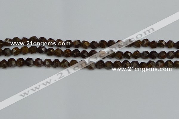 CNG7440 15.5 inches 6mm faceted nuggets bronzite gemstone beads