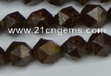 CNG7441 15.5 inches 8mm faceted nuggets bronzite gemstone beads