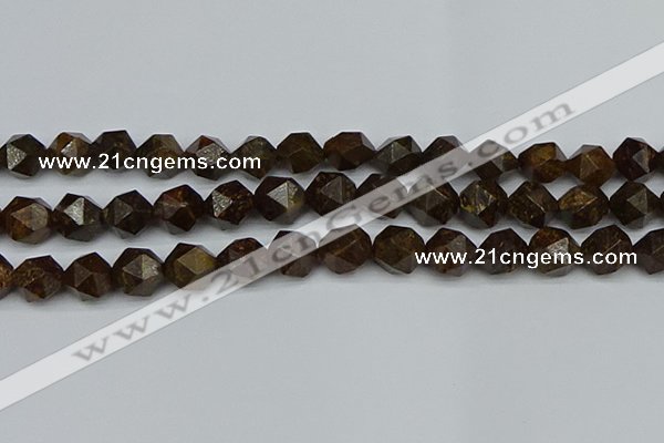 CNG7443 15.5 inches 12mm faceted nuggets bronzite gemstone beads