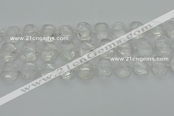 CNG7450 12*16mm - 15*20mm faceted freeform white crystal beads