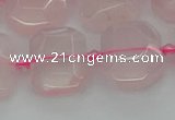 CNG7451 12*16mm - 15*20mm faceted freeform rose quartz beads